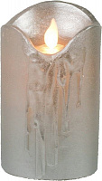 Декорация новогодняя Свеча светодиодная 7,5х12,5 см серебряный C4510 