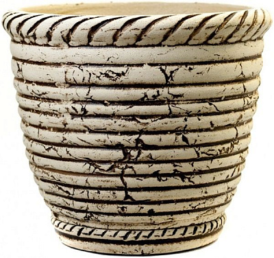 Горшок шамотный Элегант №1 круглый 25л бежевый 