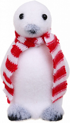 Декоративная подвеска Пингвин 12x5 см белый с красным NY21082