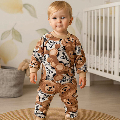 Ромпер-реглан унисекс Blanka Мишка р.68-74 бежевый 110847