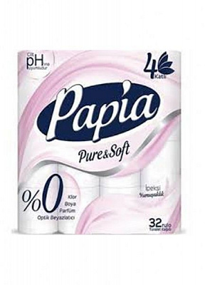 Туалетная бумага PAPIA четырехслойная 32 шт.