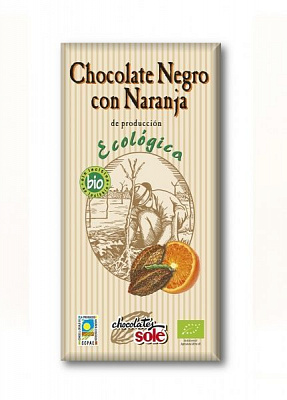 Шоколад Sole 56% какао з апельсином органичний 100 гр