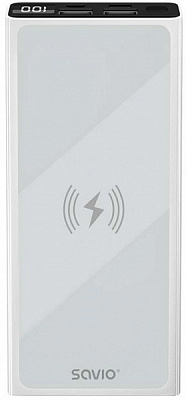 Повербанк SAVIO Wireless 15W 10000 mAh white (SAVBA-06_WV) 