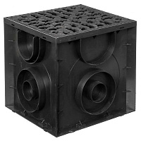 Дождеприемник пластиковый S'PARK ДП 25.25-ПП с чугунной решеткой