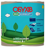 Туалетная бумага ОБУХІВ Эко Комфорт 120 отрывов двухслойная 4 шт.