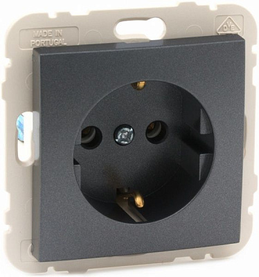 Розетка с заземлением Efapel Logus 2P+Z 16 А 250 В без шторок графит 21131 TIS