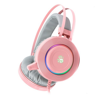 Наушники A4Tech pink (G521 Bloody (Pink)) Hi Fi, 7.1 виртуальный звук, подсветка 
