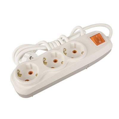 Удлинитель Nilson 3 гнезда 5 м c заземлением и выключателем белый