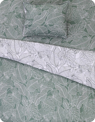 Комплект постільної білизни Laval полуторний зелений із білим Today