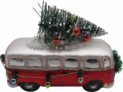 Подвеска YANCHENG BUYU стеклянная автобус JF0249249 8 см красный