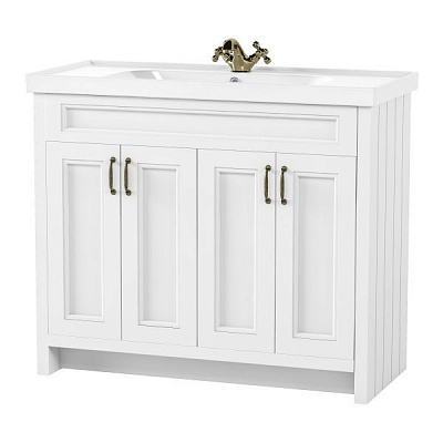 Тумба напольная Aqua Rodos Waterford с умывальником Frame 100 см белый мат