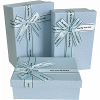 Коробка подарункова Блакитна з бантом 21х14х8 см 1103513502