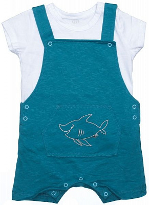 Костюм для хлопчиків Україна 556-123 р.74 темно-бірюзовий із білим