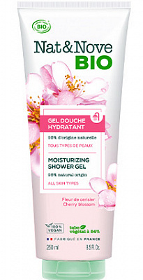 Гель для душа Увлажняющий Цветы Вишни Eugene Рerma Nat&Nove BIO 250 мл
