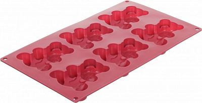 Форма для кексів Magic Ring Ведмедики 30.5х18х2 см 6 шт бордо Flamberg Smart Kitchen