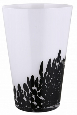 Ваза стеклянная Wrzesniak Glassworks Confetti опал 35 см черный 