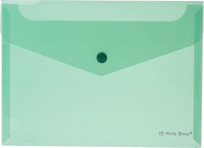 Папка-конверт на кнопке А5 зеленая Nota Bene