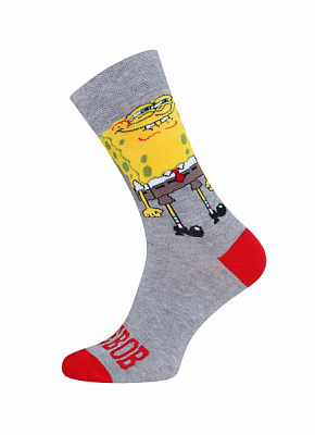 Носки мужские Брестские 4203 Spongebob (средней длины) 038 р.40-43 серый меланж
