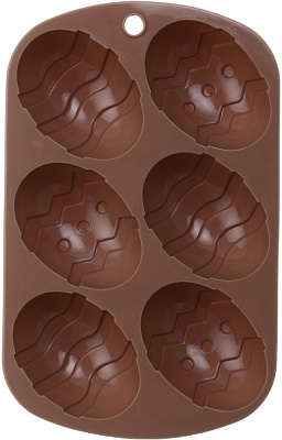 Форма для кексов Smart Kitchen by Flamberg на 6 шт Eggs Peach&Brown series, 20,8х13х2,2 см персиковый