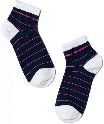 Шкарпетки дитячі Conte-Kids ACTIVE 314 13С-34СП р.18 темно-синій рожевий білий