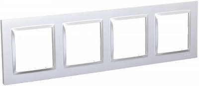 Рамка чотиримісна Simon 10 універсальна срібний CR4/43