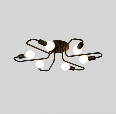 Люстра потолочная Геотон Вилла 6x60 Вт E27 черный 49021 