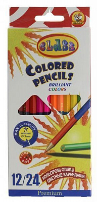 Олівці кольорові двосторонні Premium 24 шт. CLASS