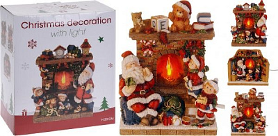 Декорация новогодняя Камин 20 см в ассортименте 