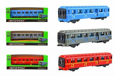 Игрушка Автопром 1:43 Вагон метро металл 7875 в ассортименте