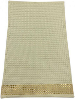 Рушник вафельний з бордюром 40x60 см молочний