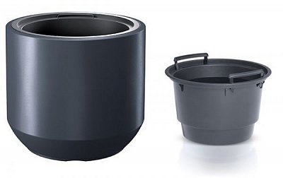 Горщик для квітів Prosperplast HEOS 390х350 мм круглий антрацит