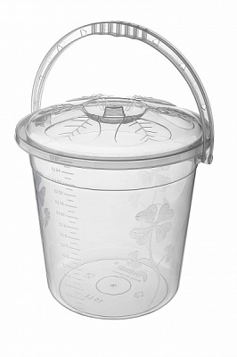 Відро з кришкою Asude Plastic прозоре 15 л прозорий