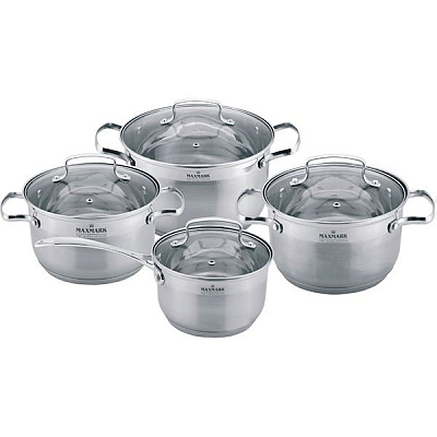 Набір каструль 8 предметів Maxmark