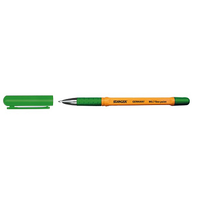 Ручка шариковая Stanger 0,7 мм с грипом зеленая Fine point (M 0.7-18000300058) 