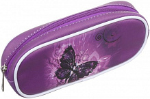 Пенал школьный Бабочка фиолетовый с рисунком