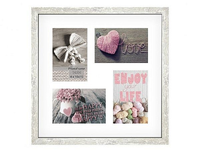 Фоторамка с паспарту SvitArt FKP-4-1913-2B 10x15 см бежевый с серым 