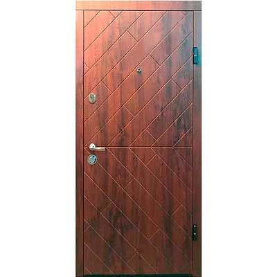 Дверь входная Министерство дверей КС-234 (улица) дуб темный 2050x960мм правая