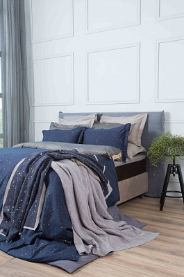 Комплект постельного белья Cosmos Dark 2.0 синий Decoflux 