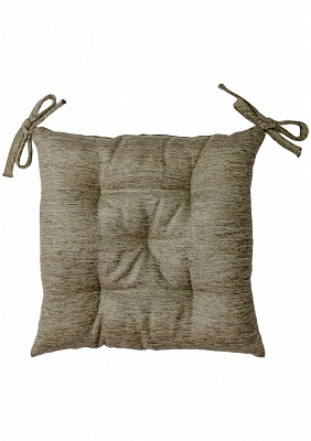 Подушка на стул Chenilla серая 40х40 см Прованс