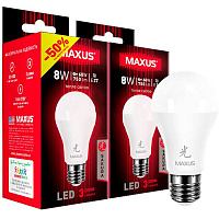 Лампа світлодіодна Maxus Sakura 2-LED-662 2шт./уп. 8 Вт A60 E27 4100 K