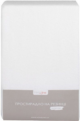 Простынь трикотажная на резинке 200x200 см белый Homeline 