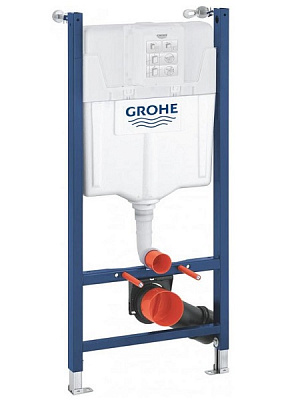 Інсталяція для унітаза Grohe SOLIDO без верхньої поперечини з квадратною кнопкою Even білою