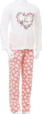 Піжама для дівчаток Danaya р.104 білий/рожевий B19-120