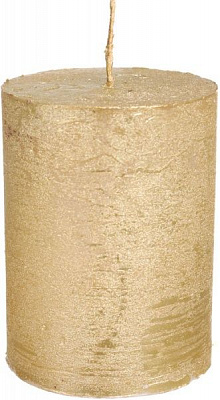 Свеча Цилиндр металлик золотая ESTE