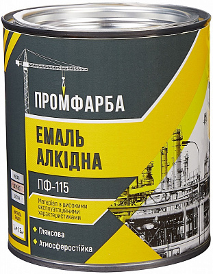 Емаль алкідна ПРОМФАРБА ПФ-115 Хакі глянець 2,8кг