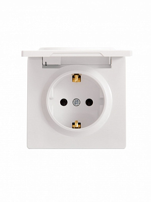 Розетка з кришкою побутова із заземленням Lezard LETO IP20 білий 752-0200-123B