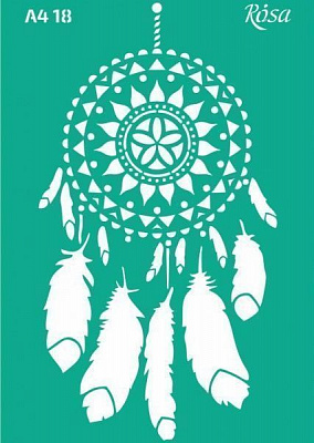 Трафарет многоразовый самоклеящий Ловец снов №18 212918 210х297 мм Rosa Talent