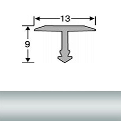Поріжок алюмінієвий АТ-13 анодований тавровий TIS 2700 мм срібло