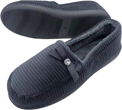 Капці домашні La Nuit Велюр страйп р. 38-39 сірий
