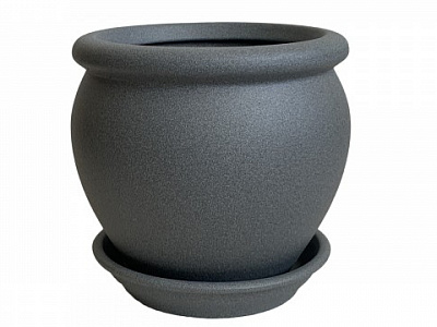 Горшок Ориана-Запорожкерамика Вьетнам №3 круглый 5 л серый (011-3-143) 